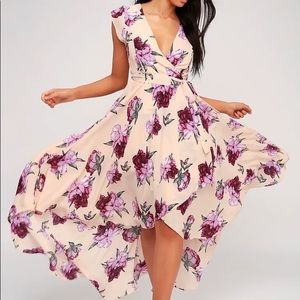 FrenchCountryside Blush Floral Print HighLow Dress